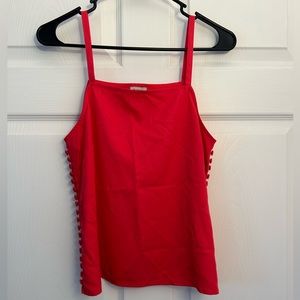 Cremieux Red Camisole Tank With Buttons On Sides Size XS